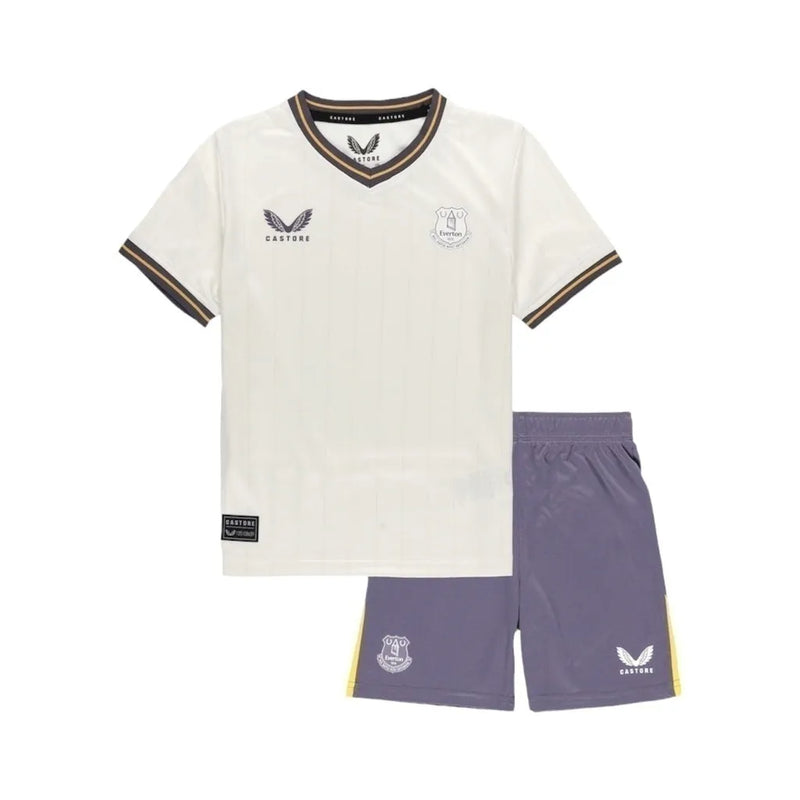 Kit Infantil Everton III 24/25 - Castore - Branco e roxo