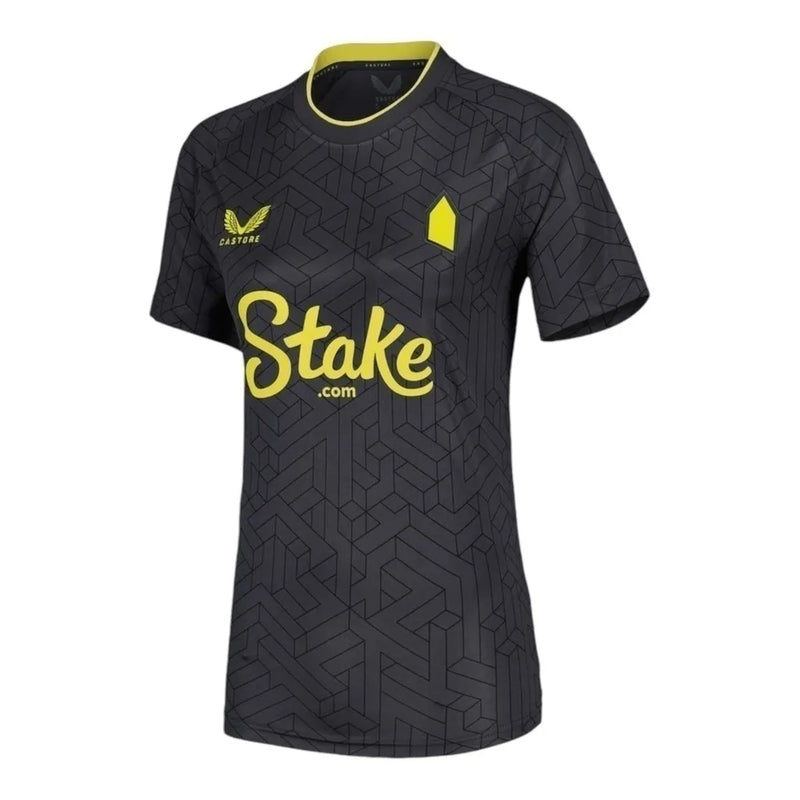 Camisa Everton II 24/25 - Torcedor Castore Feminina - Cinza com detalhes em amarelo