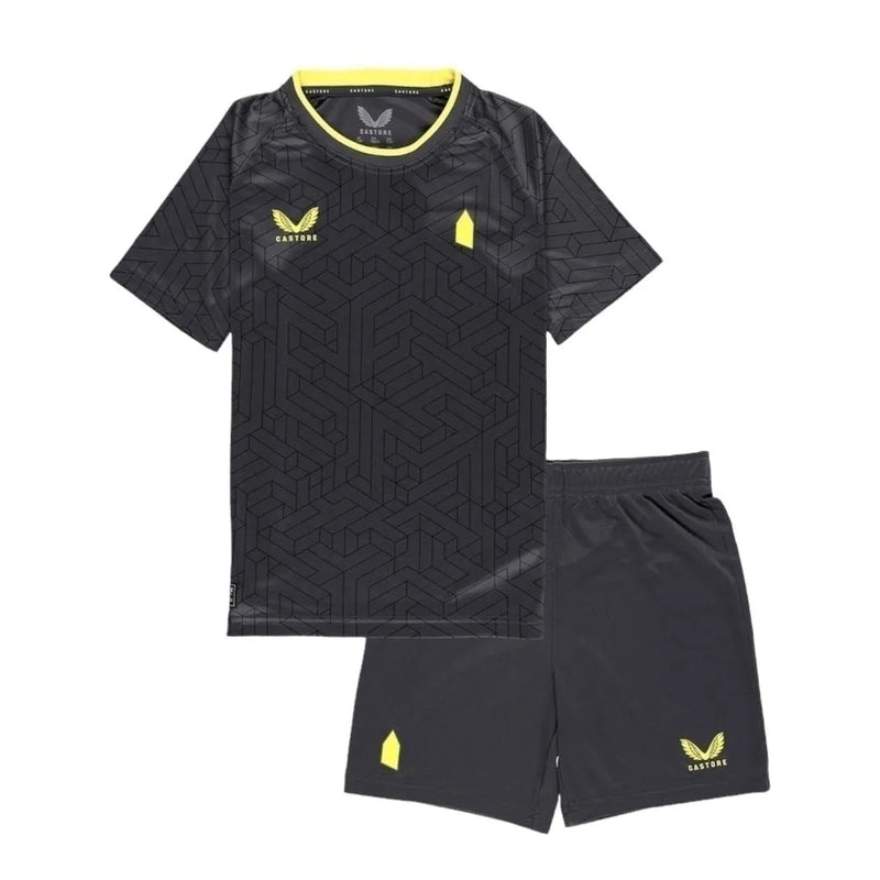 Kit Infantil Everton II 24/25 - Castore - Cinza com detalhes em amarelo