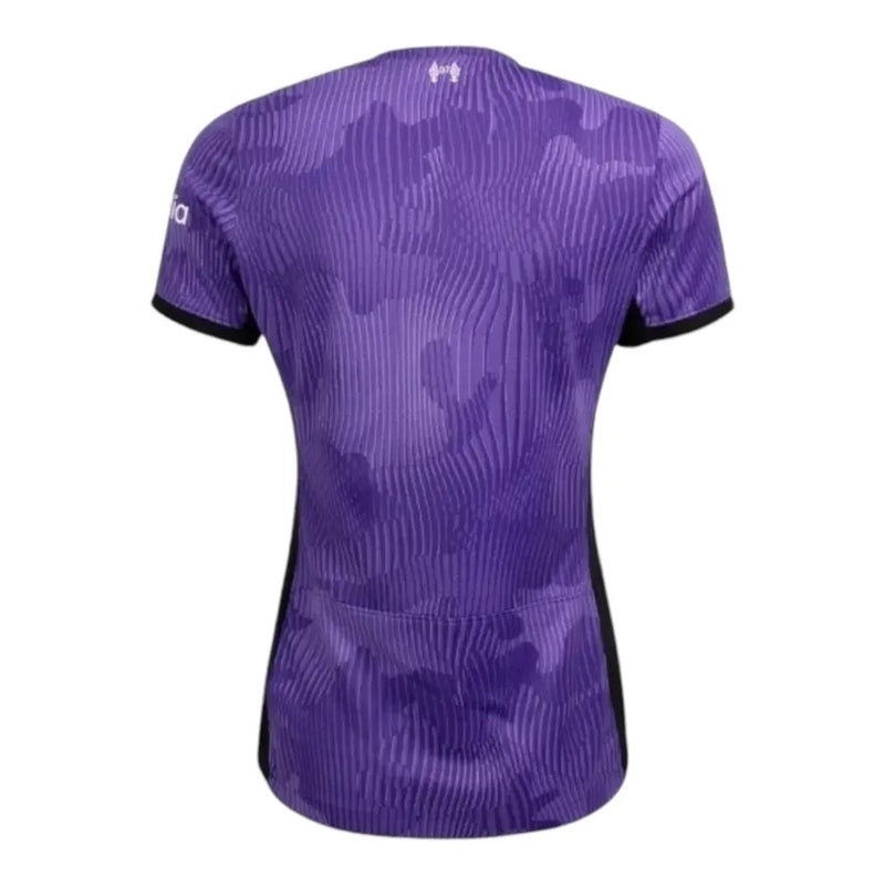 Camisa Liverpool III 23/24 - Torcedor Nike Feminina - Roxa com detalhes em preto