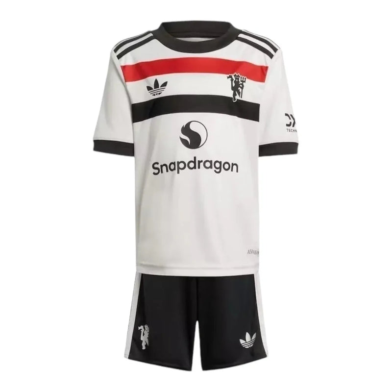 Kit Infantil Manchester United III 24/25 - Adidas - Preto e branco