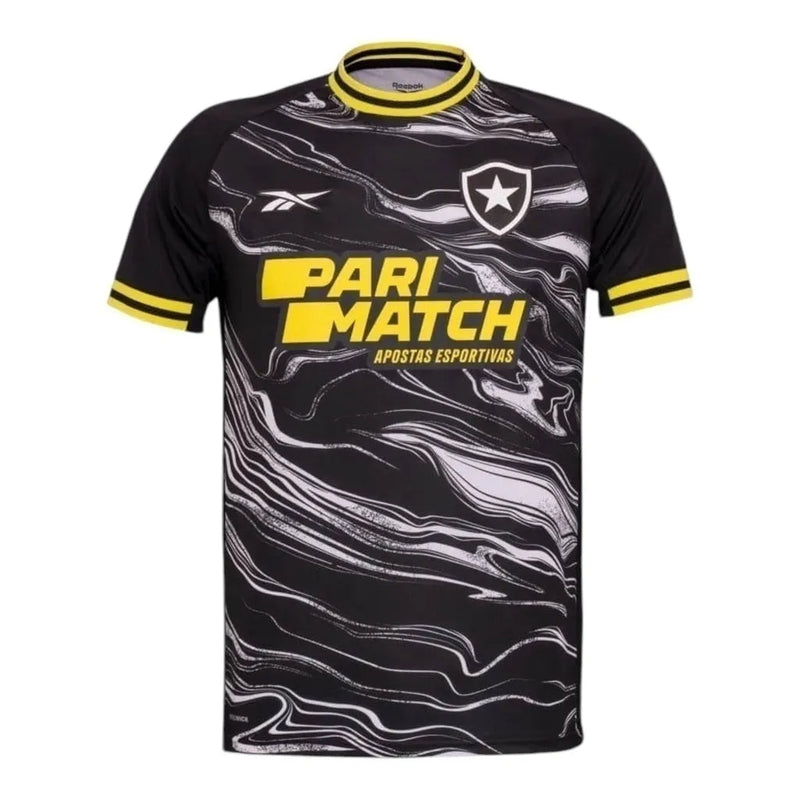 Camisa Botafogo IV 24/25 - Torcedor Reebok Masculina - Preta com detalhes em amarelo e branco