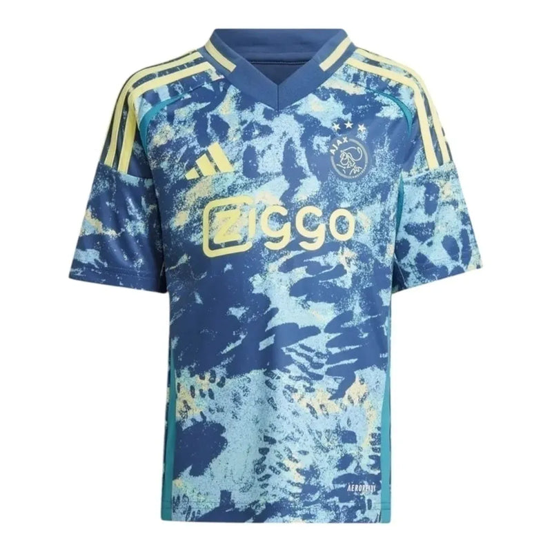 Kit Infantil Ajax II 24/25 - Adidas - Azul com detalhes em amarelo