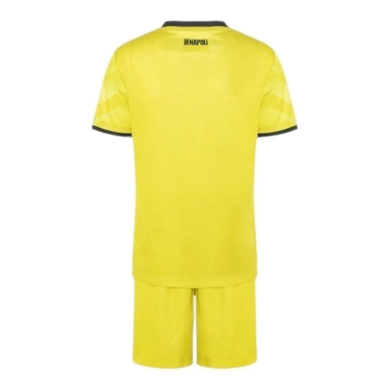 Kit Infantil Napoli Goleiro 24/25 - EA7 - Amarelo com detalhes em azul