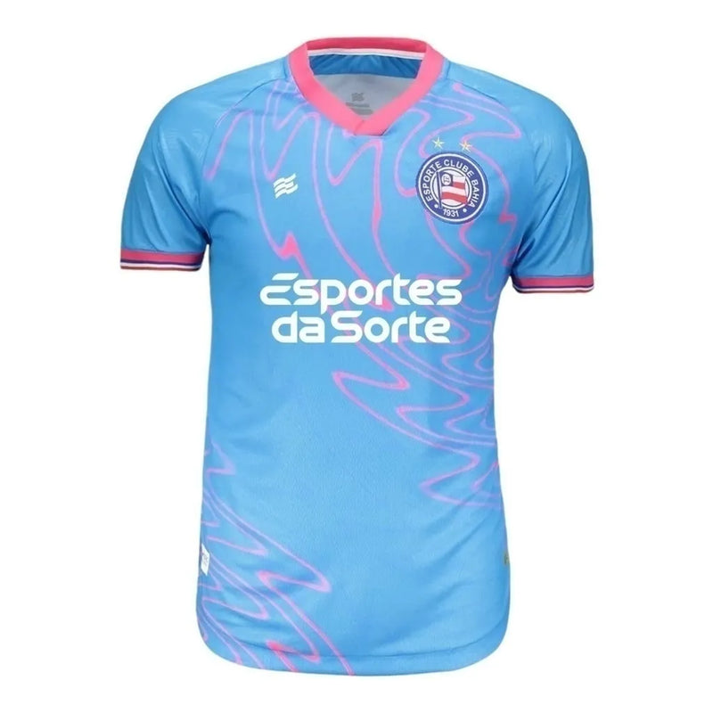 Camisa Bahia Goleiro 24/25 - Torcedor Esquadrão Masculina - Azul com detalhes em rosa