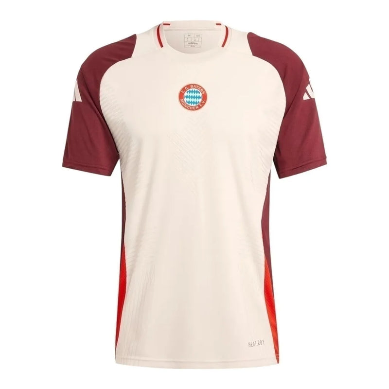 Camisa Bayern de Munique Treino 24/25 - Torcedor Adidas Masculina - Bege e vinho