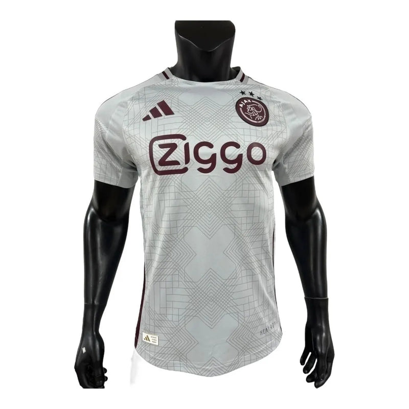 Camisa Ajax III 24/25 - Jogador Adidas Masculina - Branca com detalhes em vinho