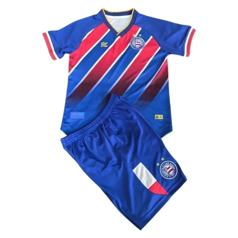 Kit Infantil Bahia II 24/25 - Esquadrão - Azul com detalhes em vermelho