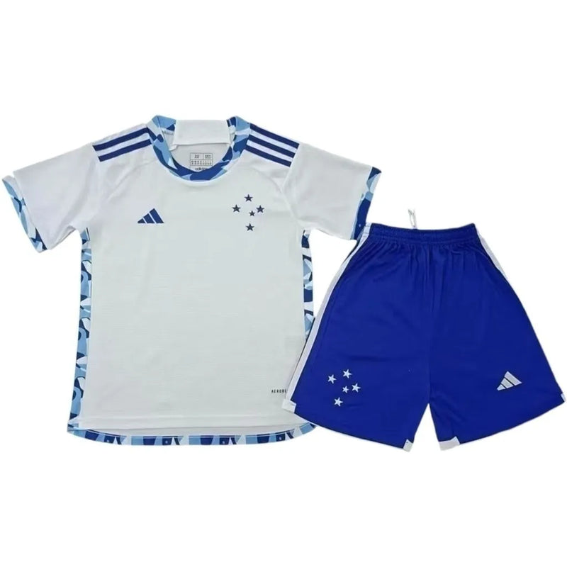 Kit Infantil Cruzeiro II 24/25 - Adidas - Branco e azul