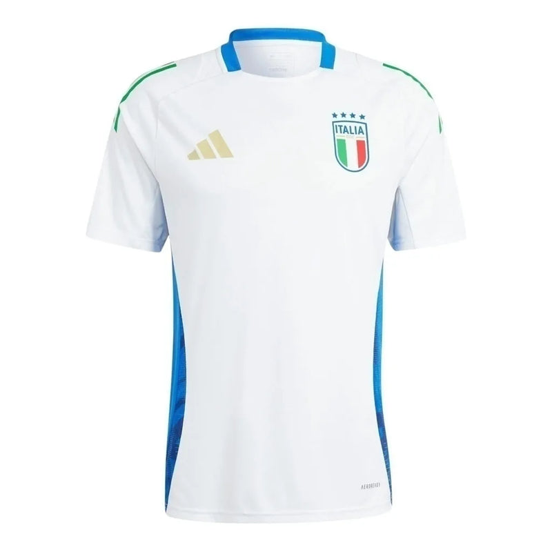 Camisa Seleção Itália Treino 24/25 - Torcedor Adidas Masculina - Branca com detalhes em azul