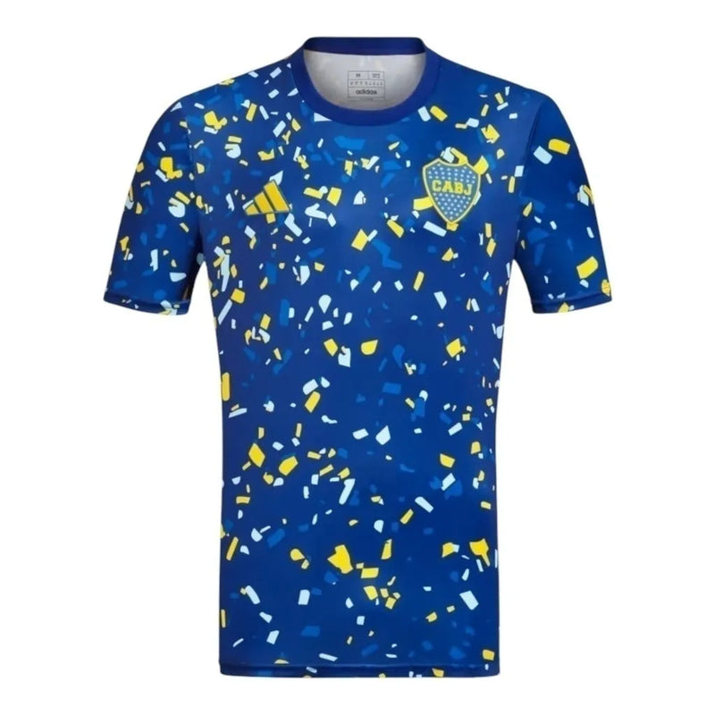 Camisa Boca Juniors Pré-jogo 24/25 - Torcedor Adidas Masculina - Azul com detalhes em amarelo e branco