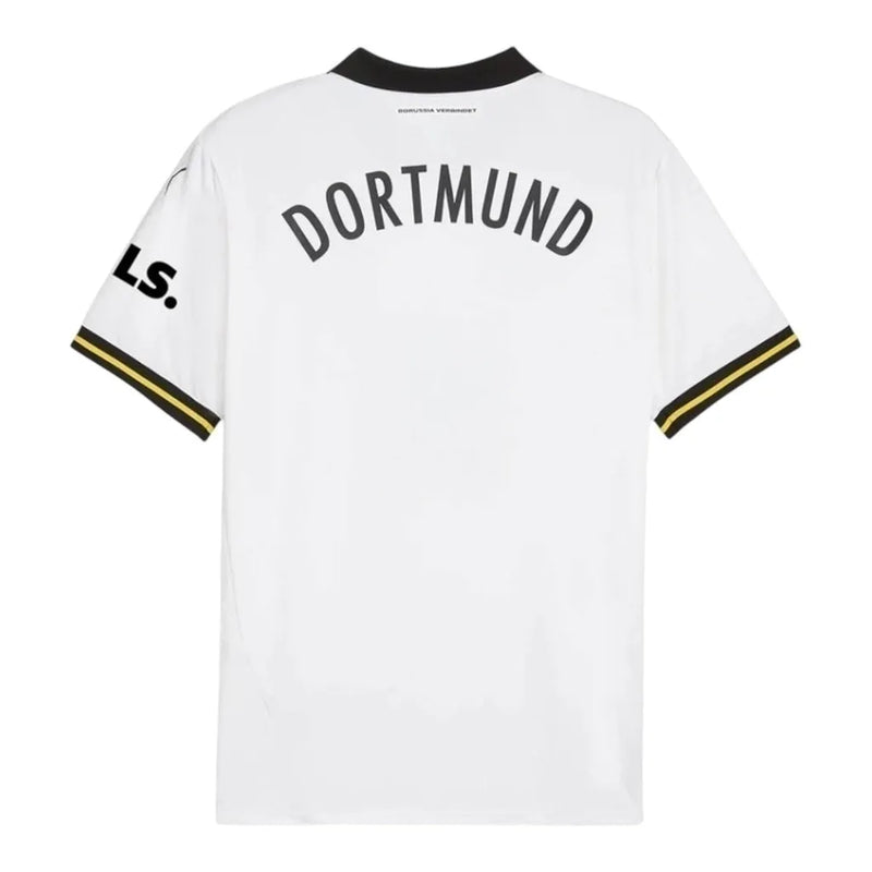 Camisa Borussia Dortmund III 24/25 - Torcedor Puma Masculina - Branca com detalhes em preto e amarelo