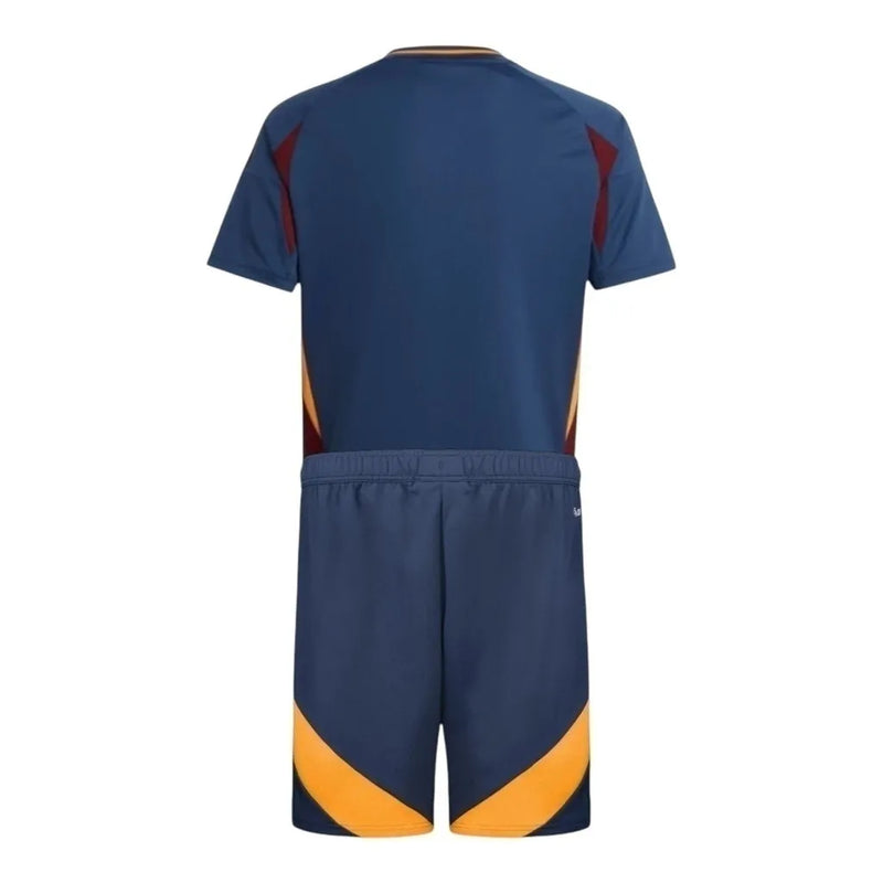 Kit Infantil Roma III 24/25 - Adidas - Azul com detalhes em vermelho e amarelo