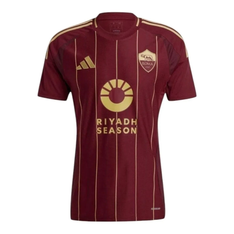 Camisa Roma I 24/25 - Torcedor Adidas Feminina - Vinho com detalhes em dourado