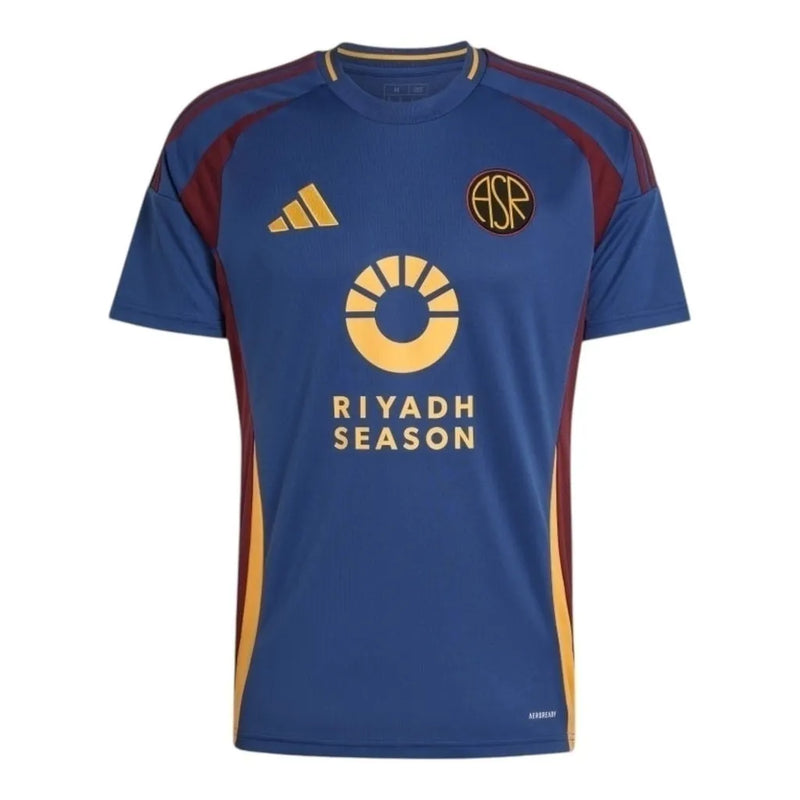 Camisa Roma III 24/25 - Torcedor Adidas Masculina - Azul com detalhes em vermelho e amarelo