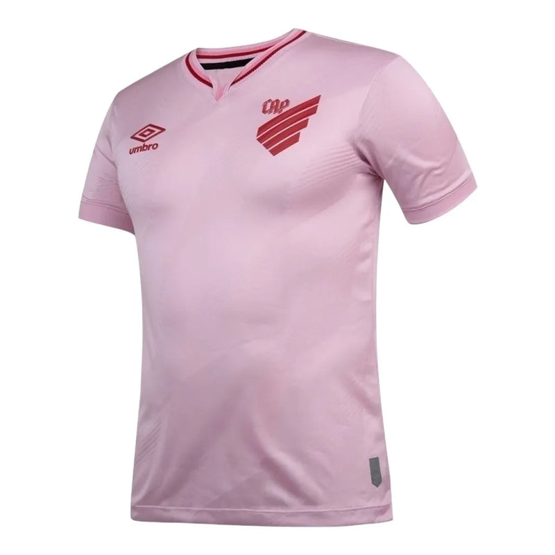 Camisa Athletico Paranaense Outubro Rosa 24/25 - Torcedor Umbro Masculina - Rosa com detalhes em vermelho