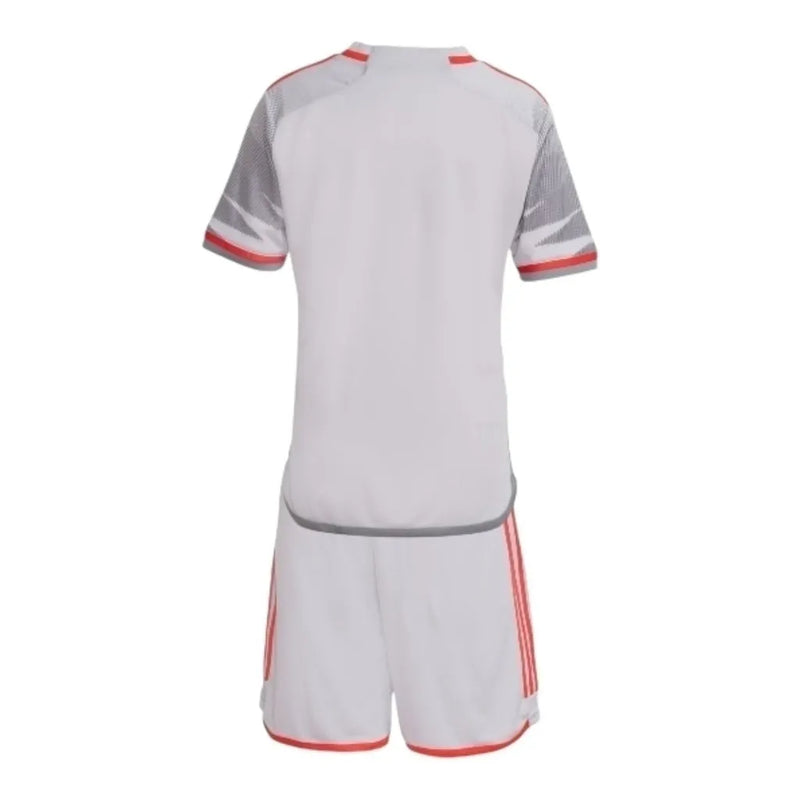 Kit Infantil Internacional III 24/25 - Adidas - Cinza com detalhes em vermelho