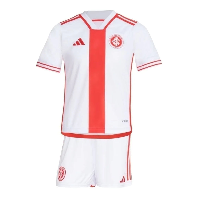 Kit Infantil Internacional II 24/25 - Adidas - Branco com detalhes em vermelho