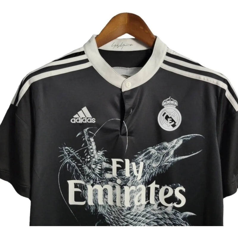 Camisa Retrô Real Madrid 2014 - Masculina Adidas - Preta com detalhes em branco