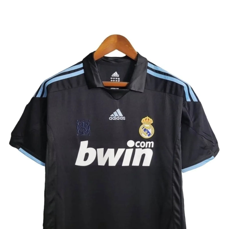 Camisa Retrô Real Madrid II 09/10 - Masculina Adidas - Preta com detalhes em azul