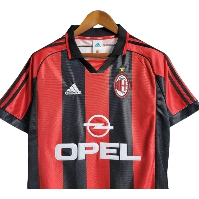 Camisa Retrô AC Milan I 1998/1999 - Masculina Adidas - Vermelha e preta