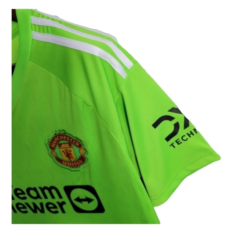 Camisa Manchester United Goleiro 23/24 - Torcedor Adidas Masculina - Verde com detalhes em branco e preto