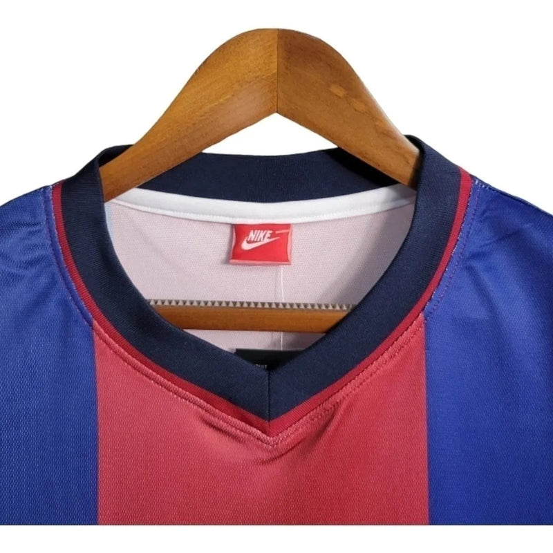 Camisa Retrô Barcelona I 98/99 - Masculina Nike - Azul e vermelha