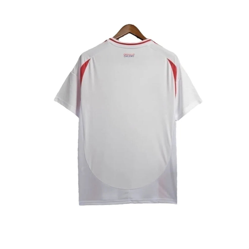 Camisa Chile II 24/25 - Torcedor Adidas Masculina - Branca com detalhes em vermelho