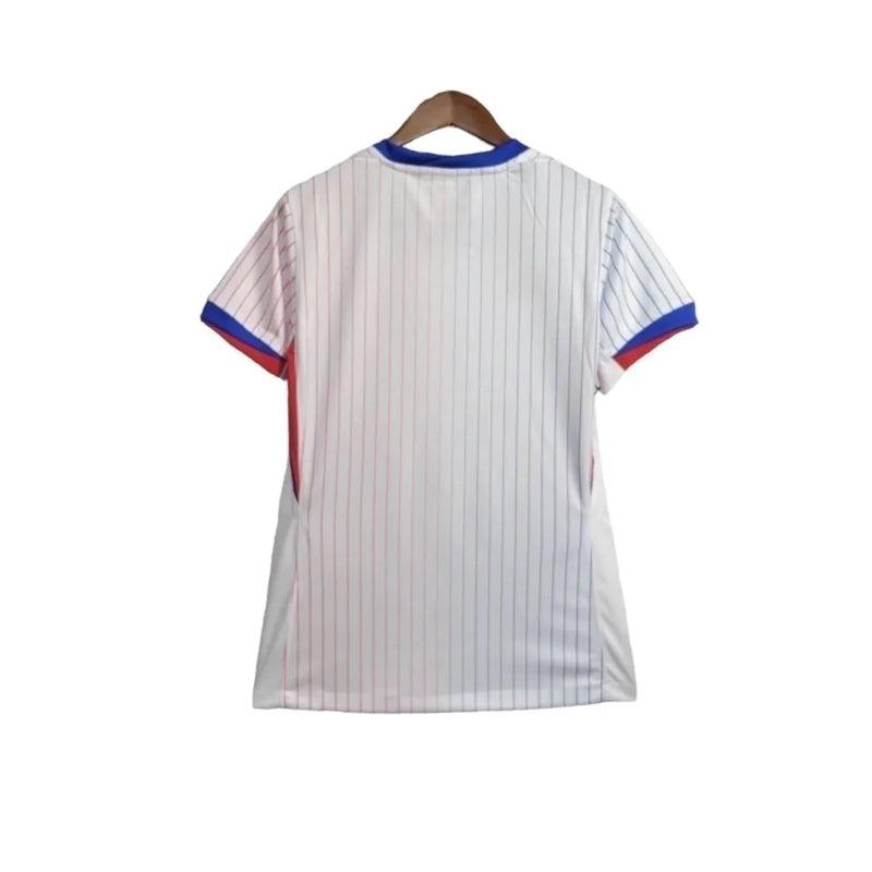 Camisa Seleção da França II 24/25 - Torcedor Nike Feminina - Branca com detalhes em azul e vermelho