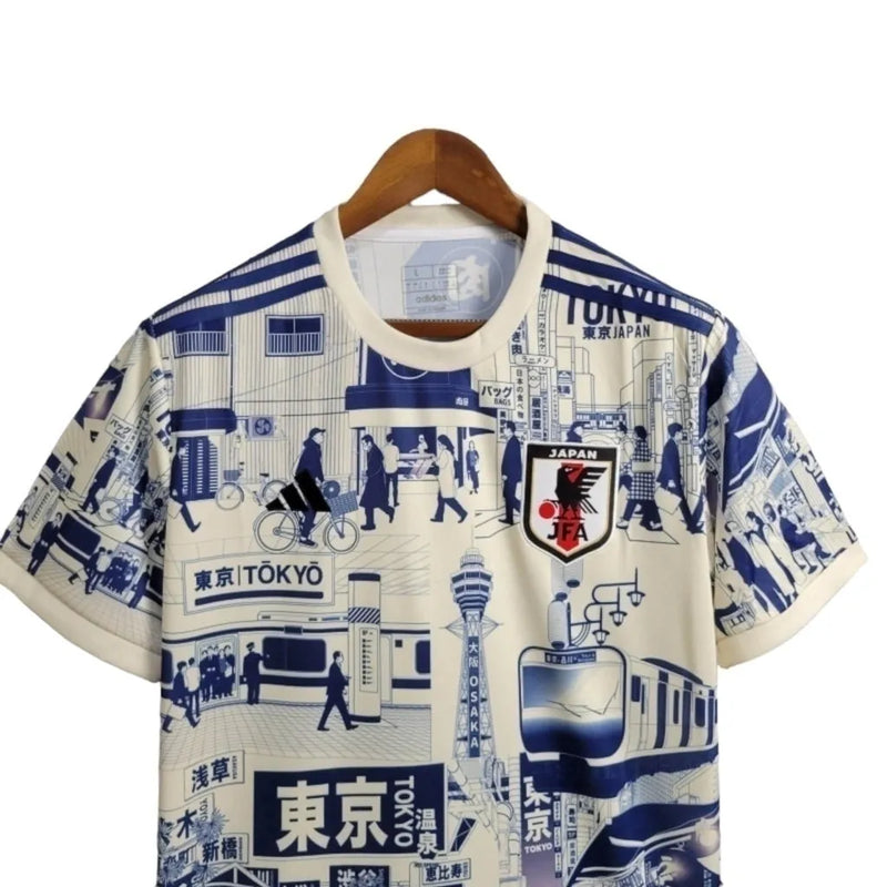 Camisa Japão Edição especial 24/25 - Torcedor Adidas Masculina - Branca com detalhes em azul