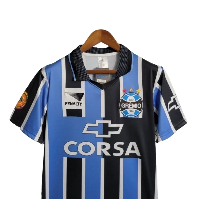 Camisa Retrô Grêmio I 1998 - Masculina Penalty - Preta e azul