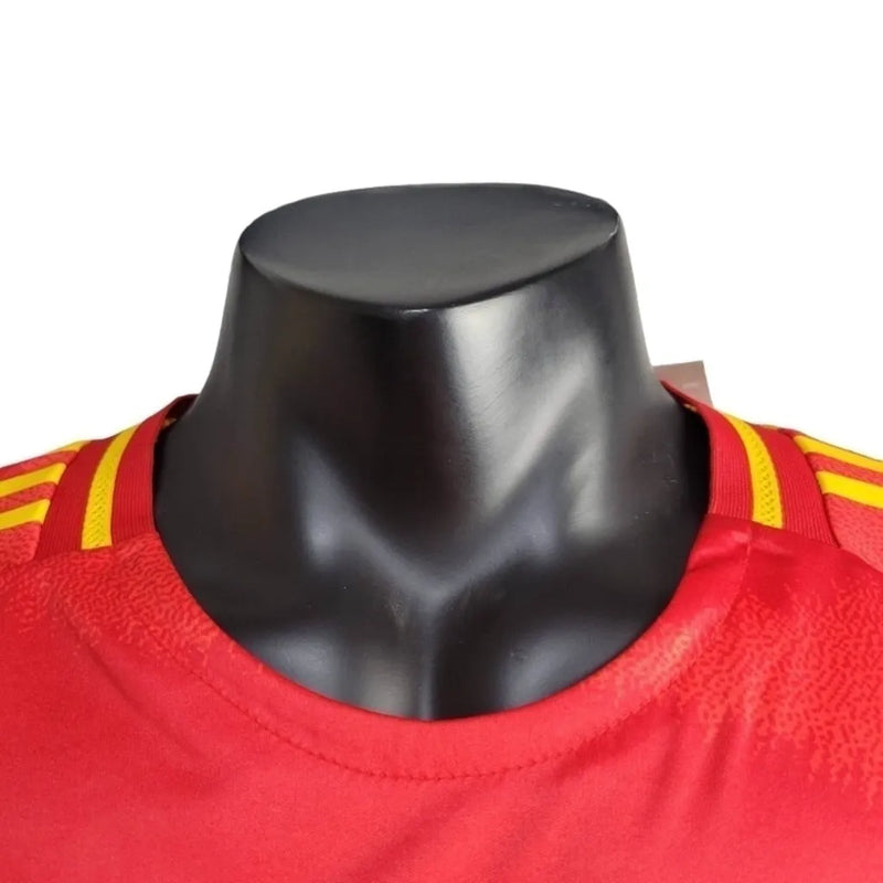 Camisa Seleção da Espanha I 24/25 - Jogador Adidas Masculina - Vermelha com detalhes em amarelo