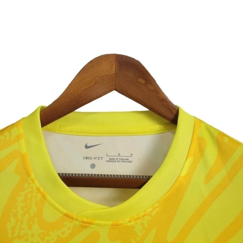 Camisa Seleção da França Goleiro 24/25 - Torcedor Nike Masculina - Amarela com detalhes em laranja