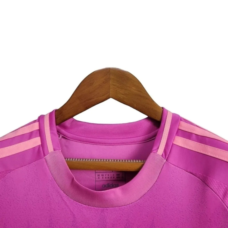 Camisa Seleção da Alemanha II 24/25 - Torcedor Adidas Feminina - Rosa com detalhes em roxo