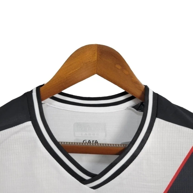 Camisa Regata Vasco da Gama II 24/25 - Torcedor Kappa Masculina - Branca com listras pretas e detalhes em vermelho