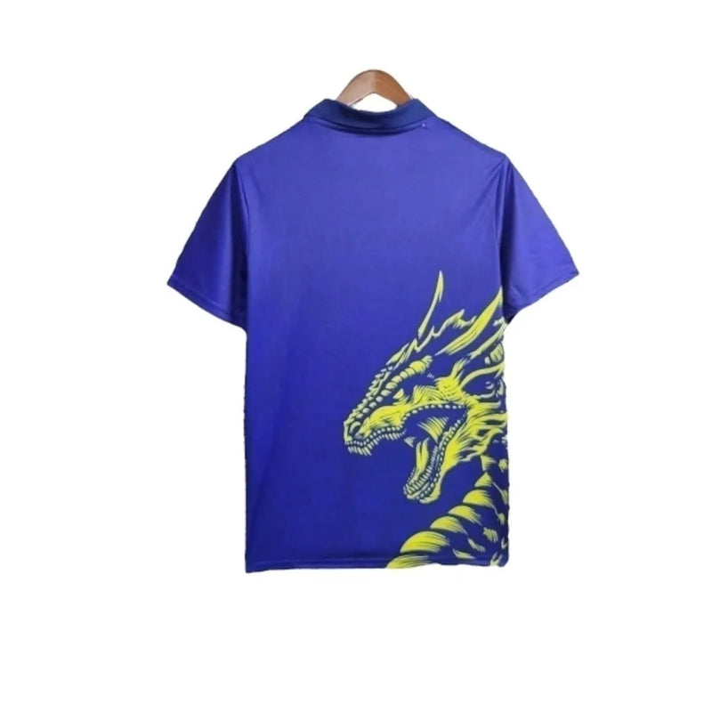 Camisa Japão Edição especial 24/25 - Torcedor Adidas Masculina - Azul com desenho de Dragão em amarelo