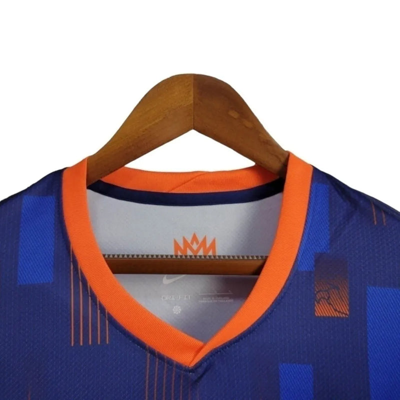 Camisa Seleção da Holanda II 24/25 - Torcedor Nike Masculina - Azul com detalhes em laranja