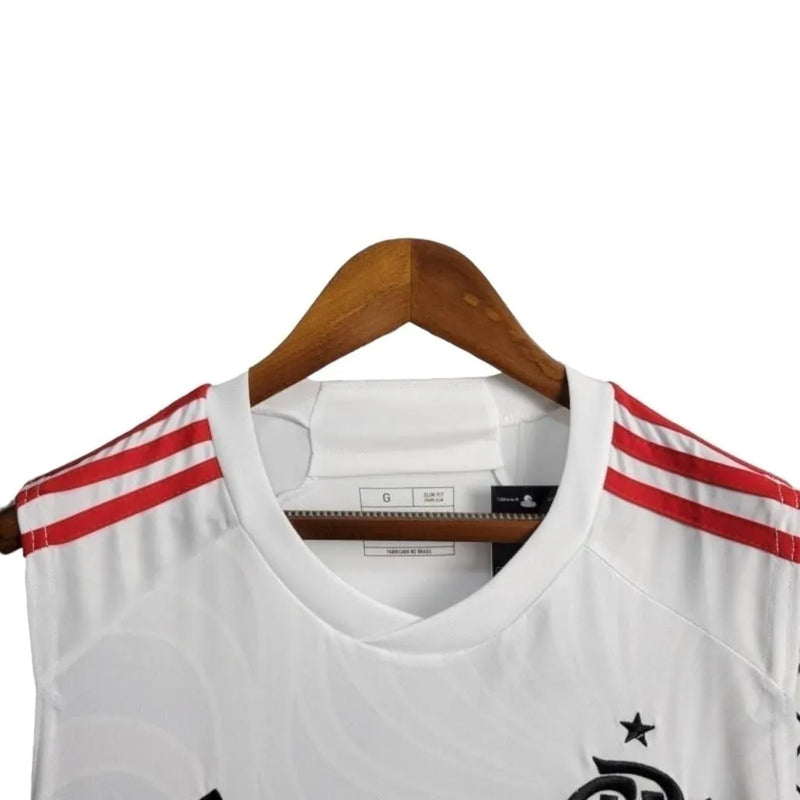 Camisa Regata Flamengo II 24/25 - Torcedor Adidas Masculina - Branca com detalhes em vermelho