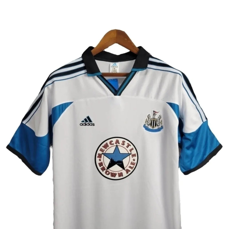 Camisa Retrô Newcastle II 1999/2000 - Masculina Adidas - Branca com detalhes em azul