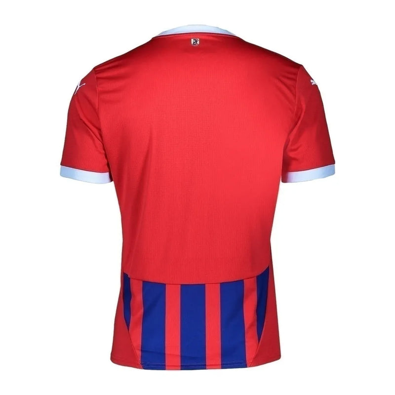 Camisa FC Heidenheim I 24/25 - Torcedor Puma Masculina - Vermelha com detalhes em azul e branco