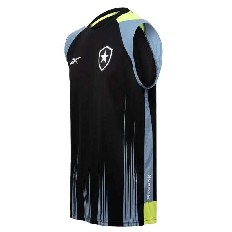 Camisa Botafogo Treino 24/25 - Torcedor Reebok Masculina - Preta com detalhes em cinza e amarelo