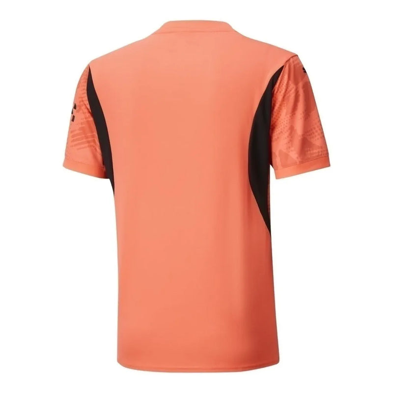 Camisa Manchester City Goleiro 24/25 - Torcedor Puma Masculina - Laranja com detalhes em preto