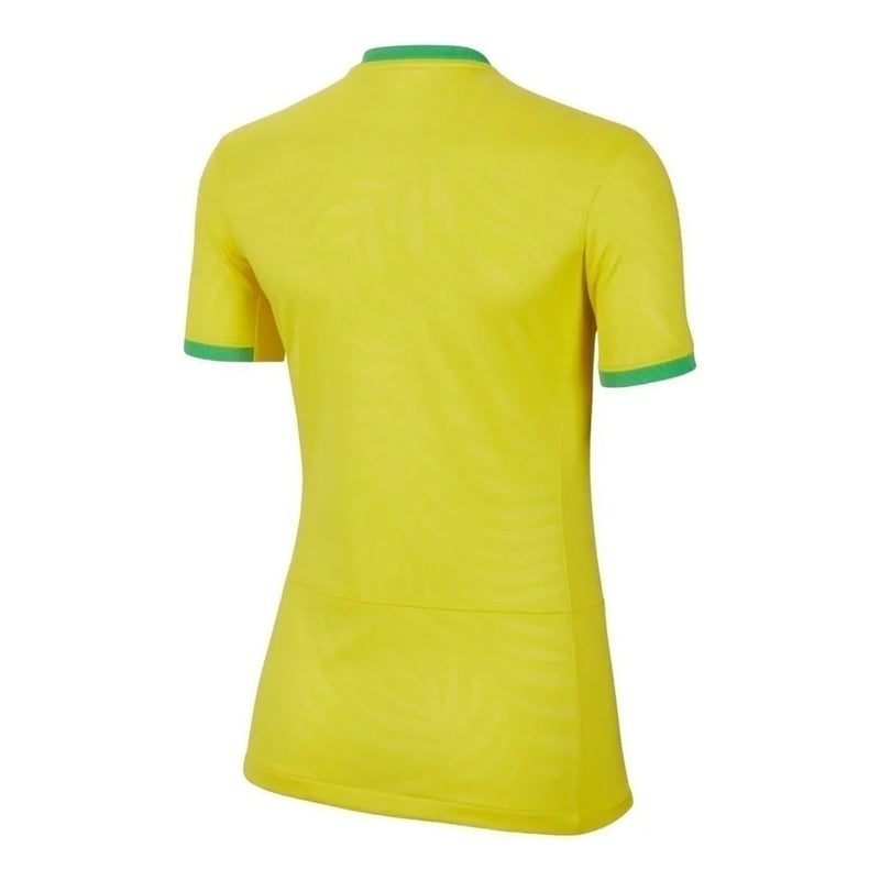 Camisa Seleção Brasileira I 23/24 - Torcedor Nike Feminina - Amarela com detalhes em verde