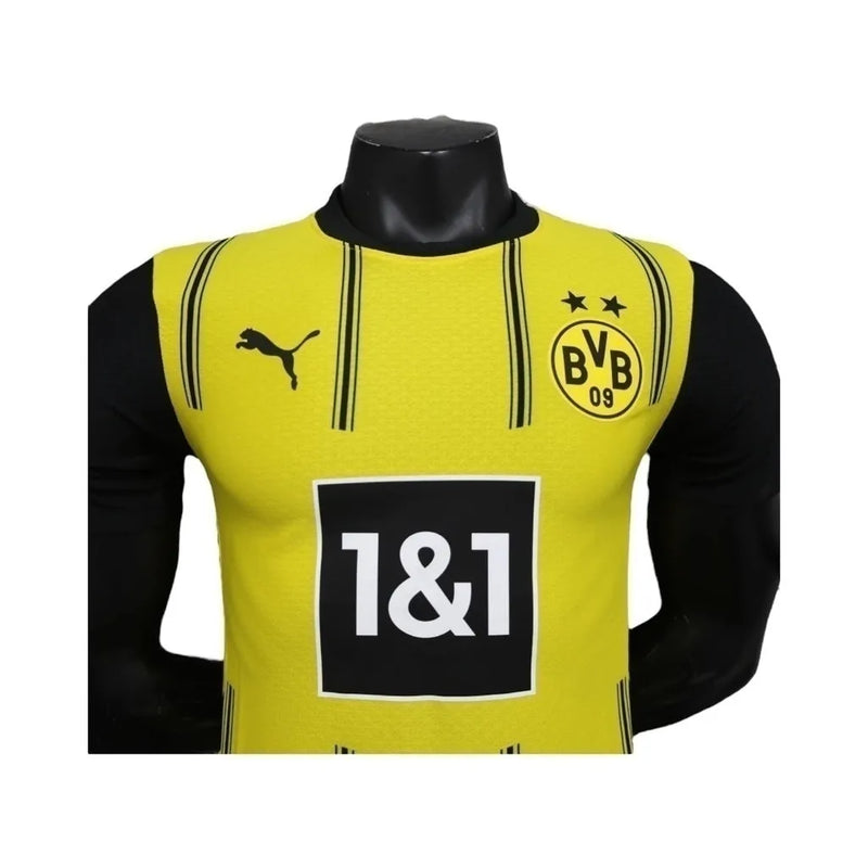 Camisa Borussia Dortmund I 24/25 - Jogador Puma Masculina - Amarela e preta