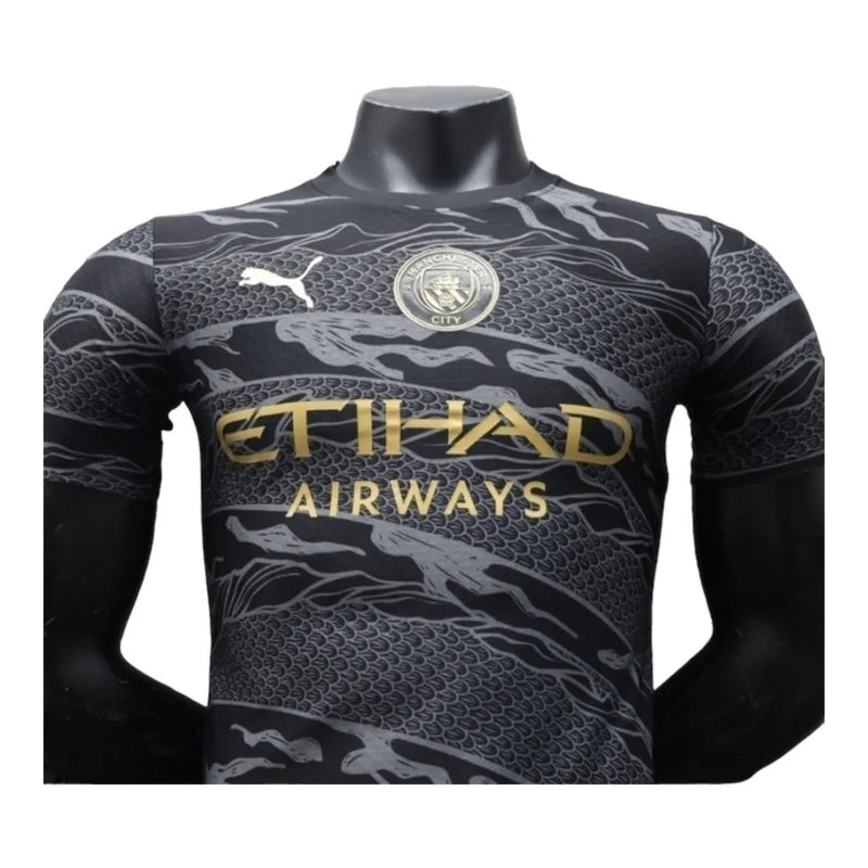 Camisa Manchester City Edição Especial 24/25 - Jogador Puma Masculina - Preta com detalhes em cinza