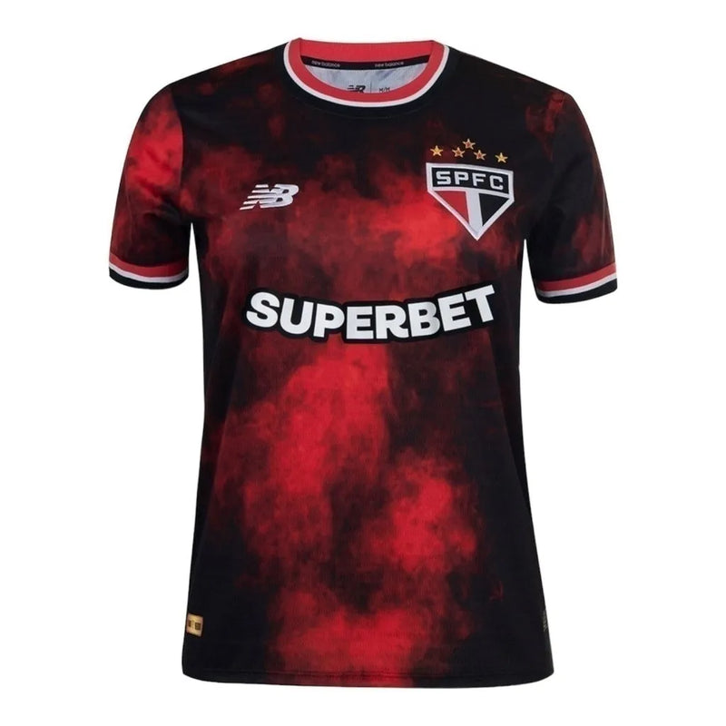 Camisa São Paulo III 24/25 - Torcedor New Balance Masculina - Preta e vermelha