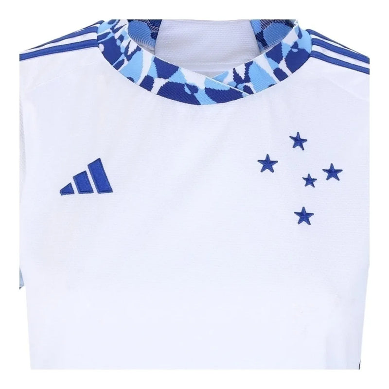 Camisa Cruzeiro II 24/25 - Torcedor Adidas Feminina - Branca com detalhes em azul