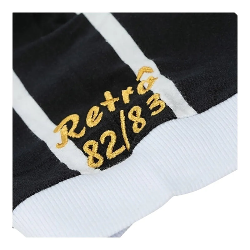 Camisa Retrô Corinthians 1983 - Masculina - Preta com listras brancas