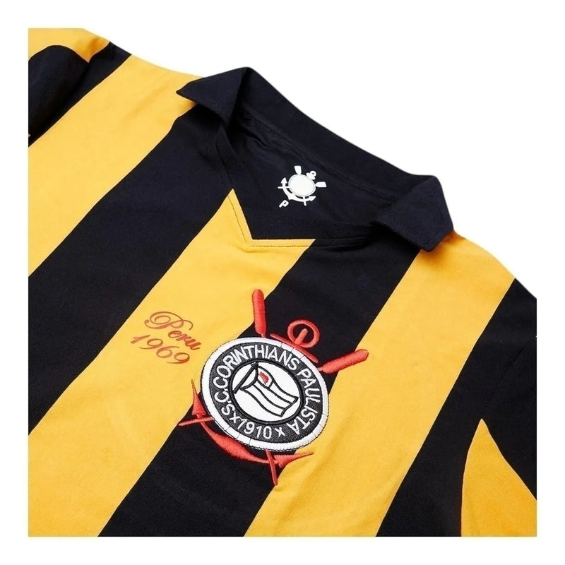 Camisa Retrô Corinthians 1969 - Masculina - Amarela e preta