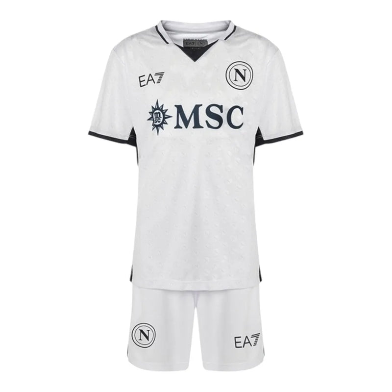 Kit Infantil Napoli II 24/25 - EA7 - Branco com detalhes em azul